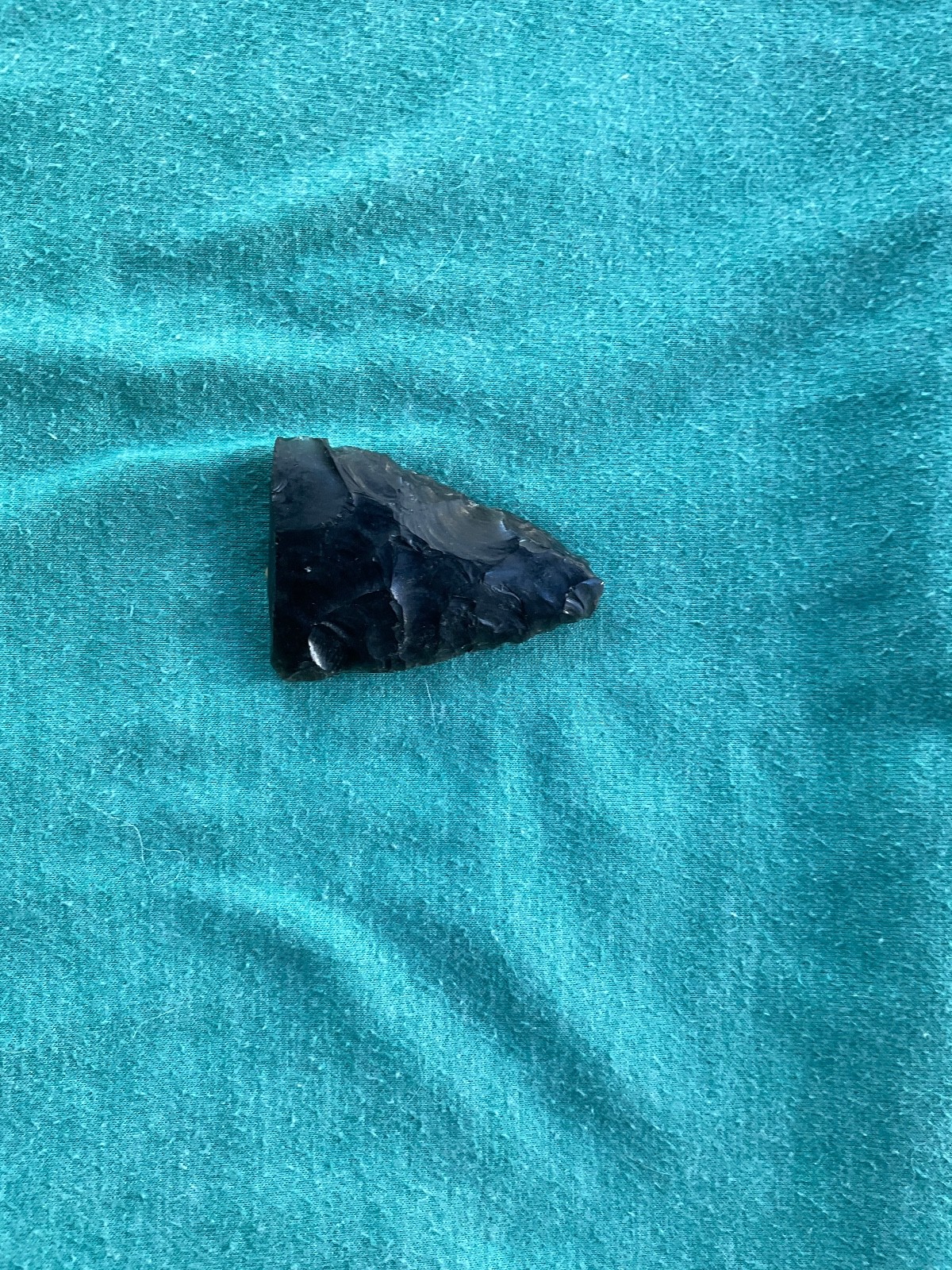 Hand Knapped Obsidian Arrowhead / Spear Point Black Volcanic Glass
