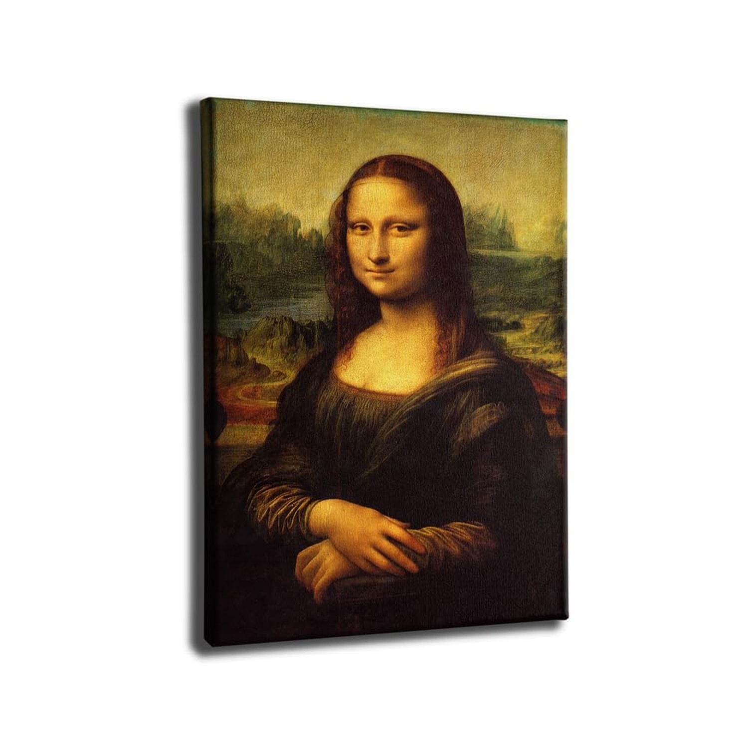 Painting of Mona Lisa Canvas Prints 24x36 Vintage Framed Large Wall Art Leona...