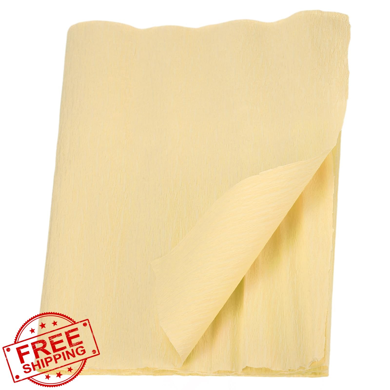 MECCANIXITY Light Champagne Crepe Paper Roll, 20" x 7.5 ft