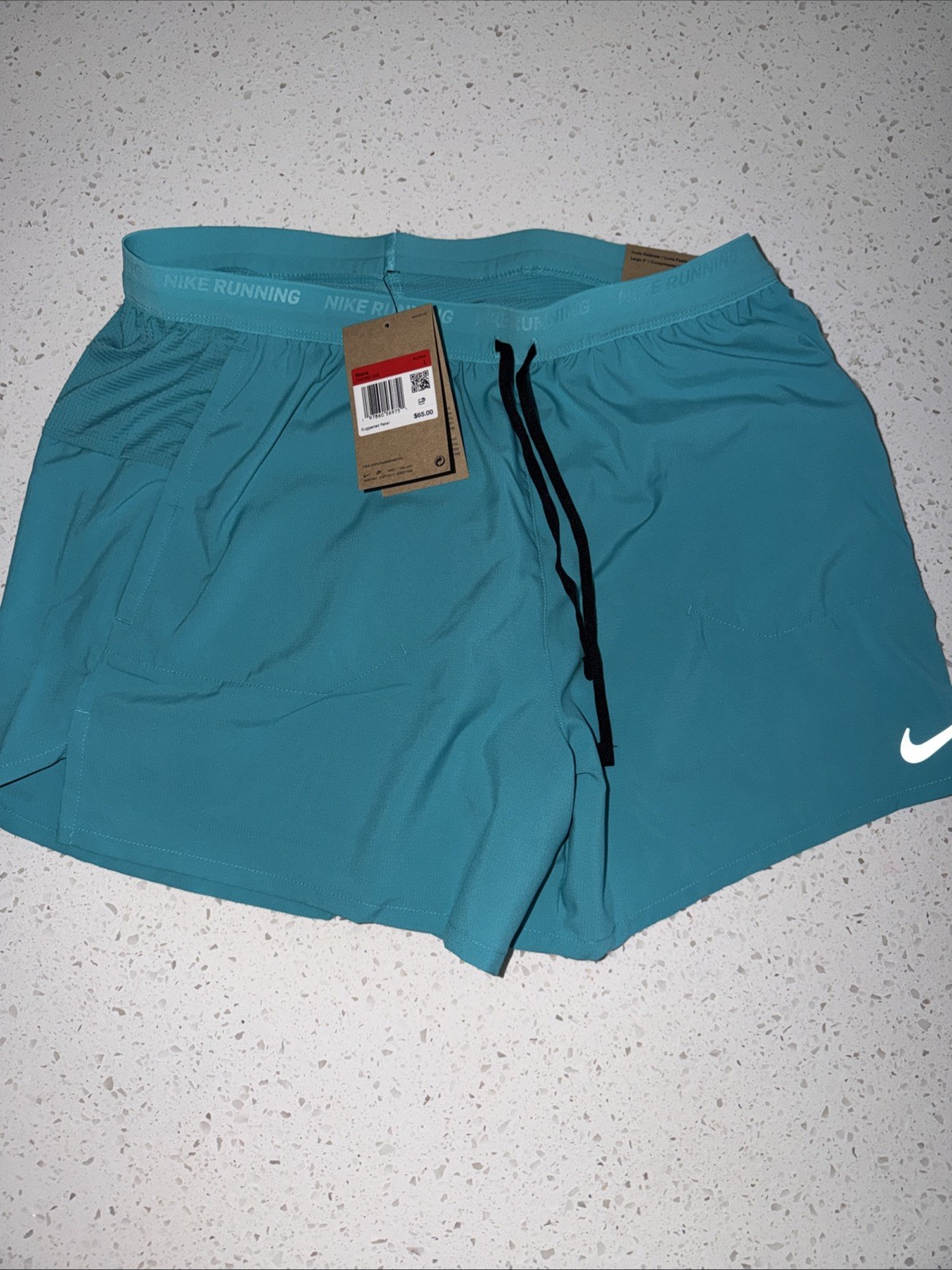 Nike Stride Dri-FIT 5" 2-in-1 Running Shorts Men's Size L FN2992-345 Teal Green