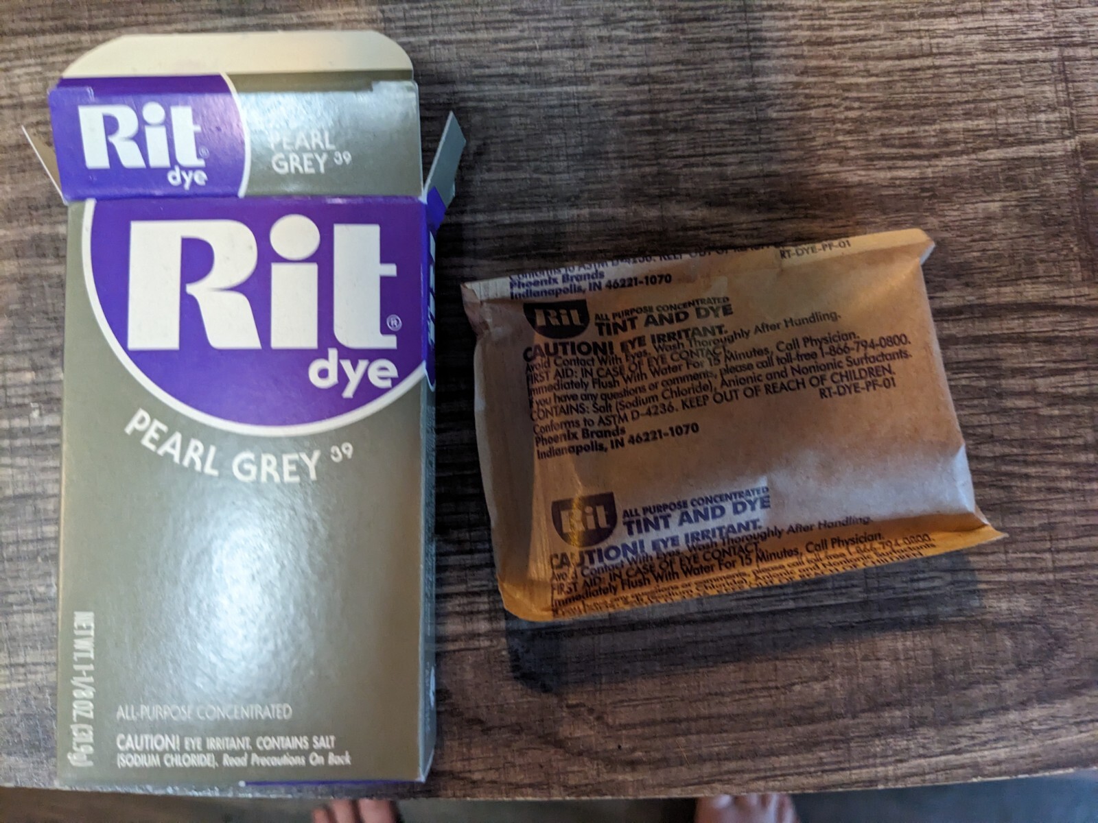 Rit All Purpose Powder Dye 1-1/8 oz Fabric Clothes Wood Craft Pearl Grey, 2 Pack