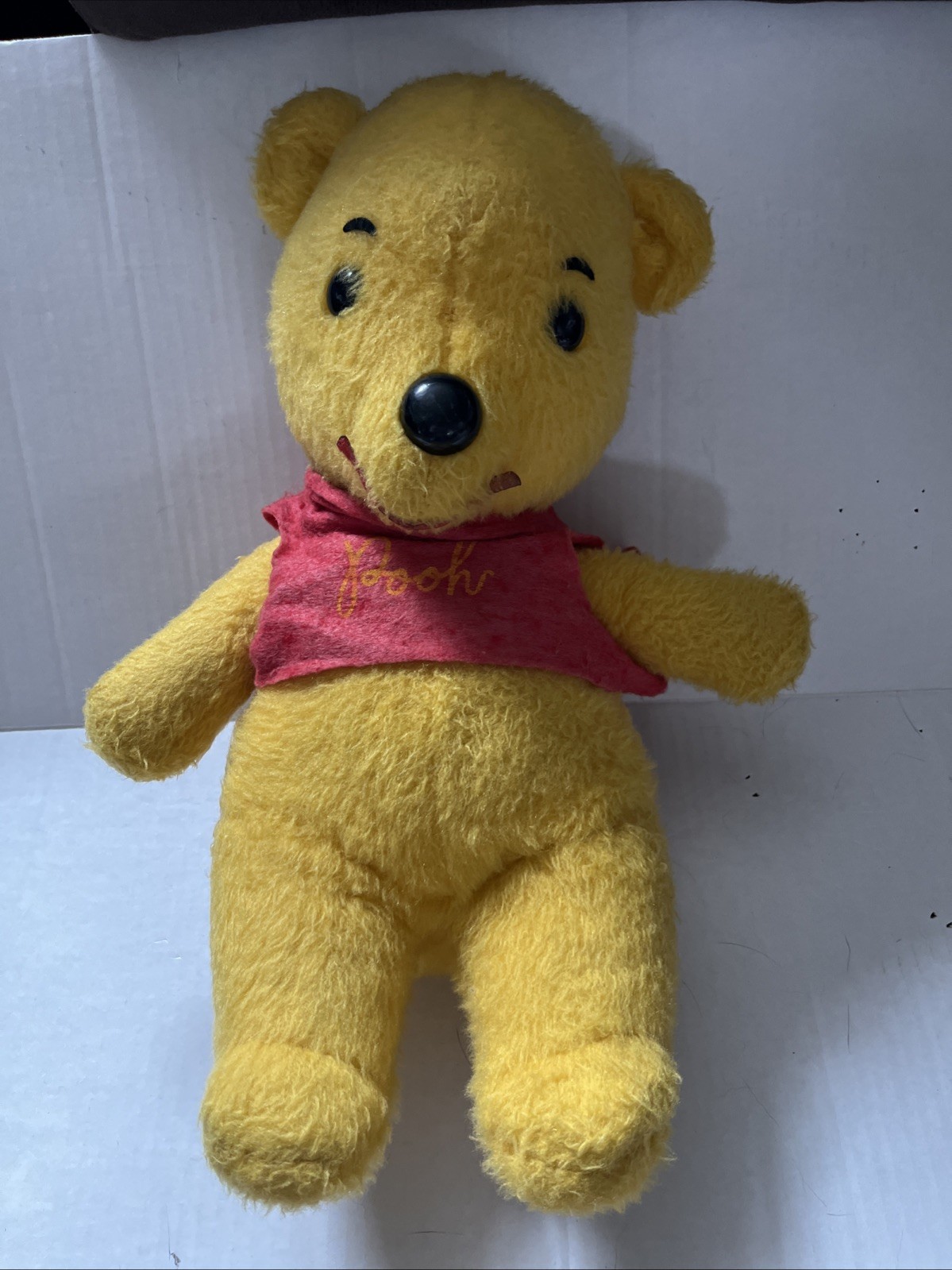Vtg Disney Classic Winnie the Pooh w shirt Sears 12” Plush Stuffed Animal Plush