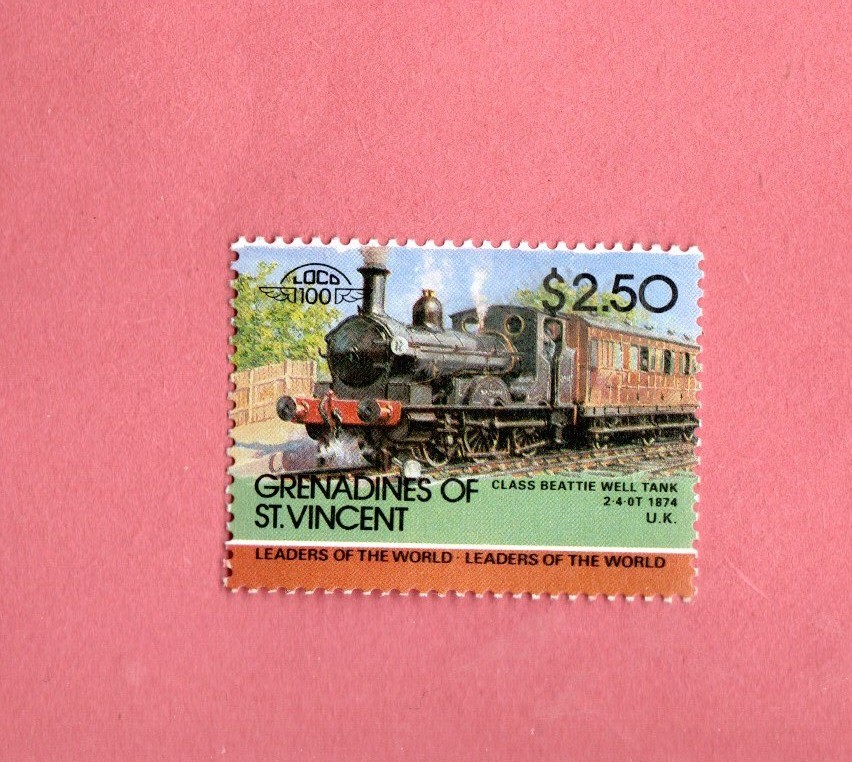GRENADINES OF ST VINCENt 2.50 train postage stamp