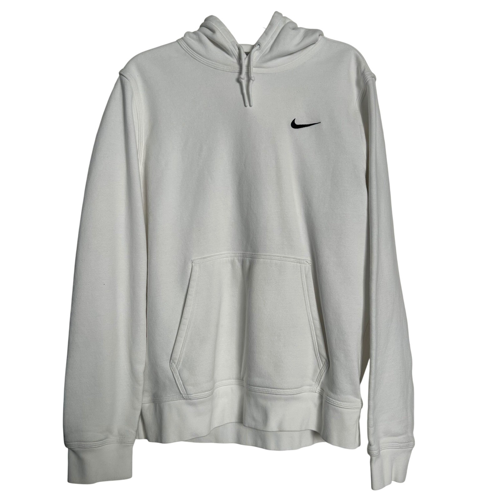Nike White Hoodie Women's Large Minimalist Swoosh Athletic Cozy Winter Fall