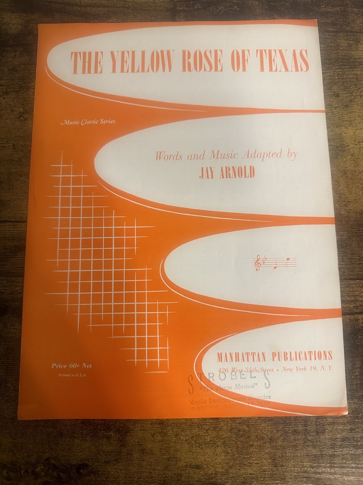 Sheet Music The Yellow Rose of Texas 1960