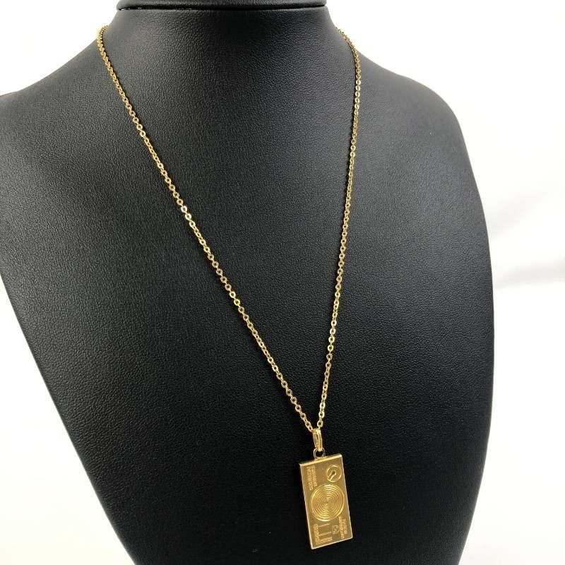 DUNHILL Men’s Lighter Design Square Chain Necklace In Gold Vintage Accessories