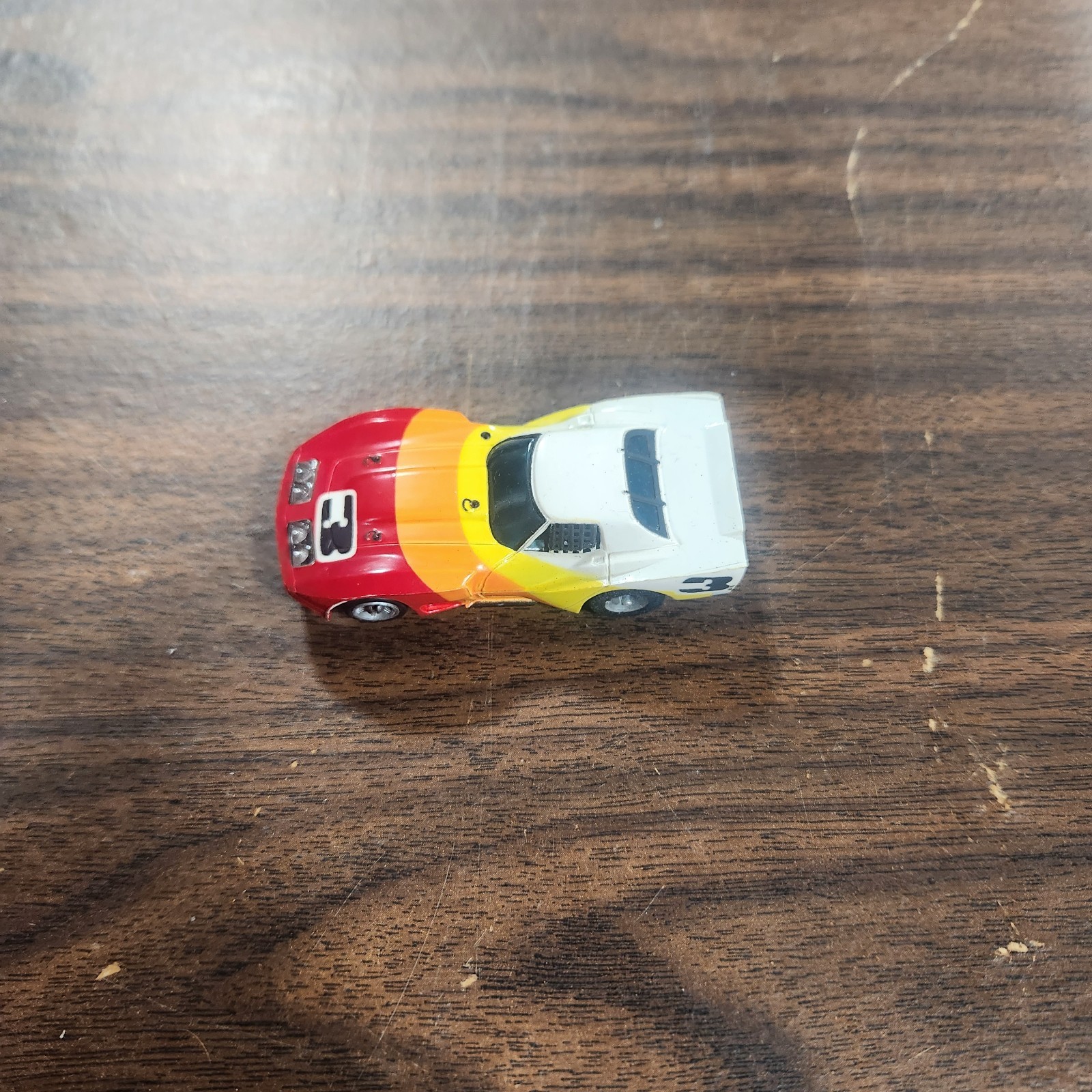 AURORA AFX #3 CHEVY CORVETTE RACER HO SLOT CAR 1970s  WHITE & RED  A23