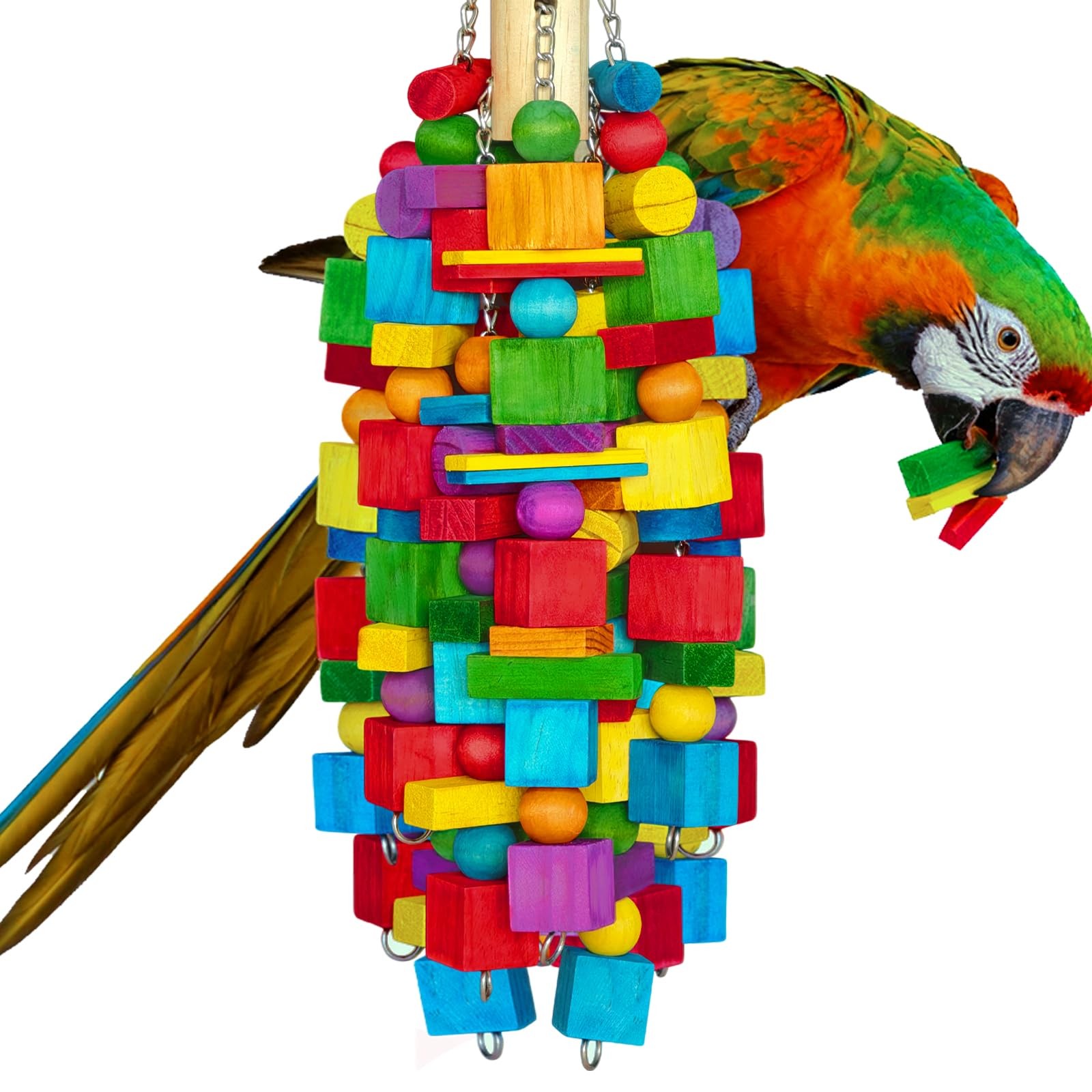 Extra Large Bird Toys for Macaws, Cockatoos - 21.6'' Heavy Duty Natural Parrot T