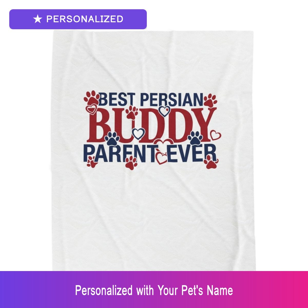 Custom Persian Cat Pet Lover Blanket Personalized Name Dog Owner Cozy Home