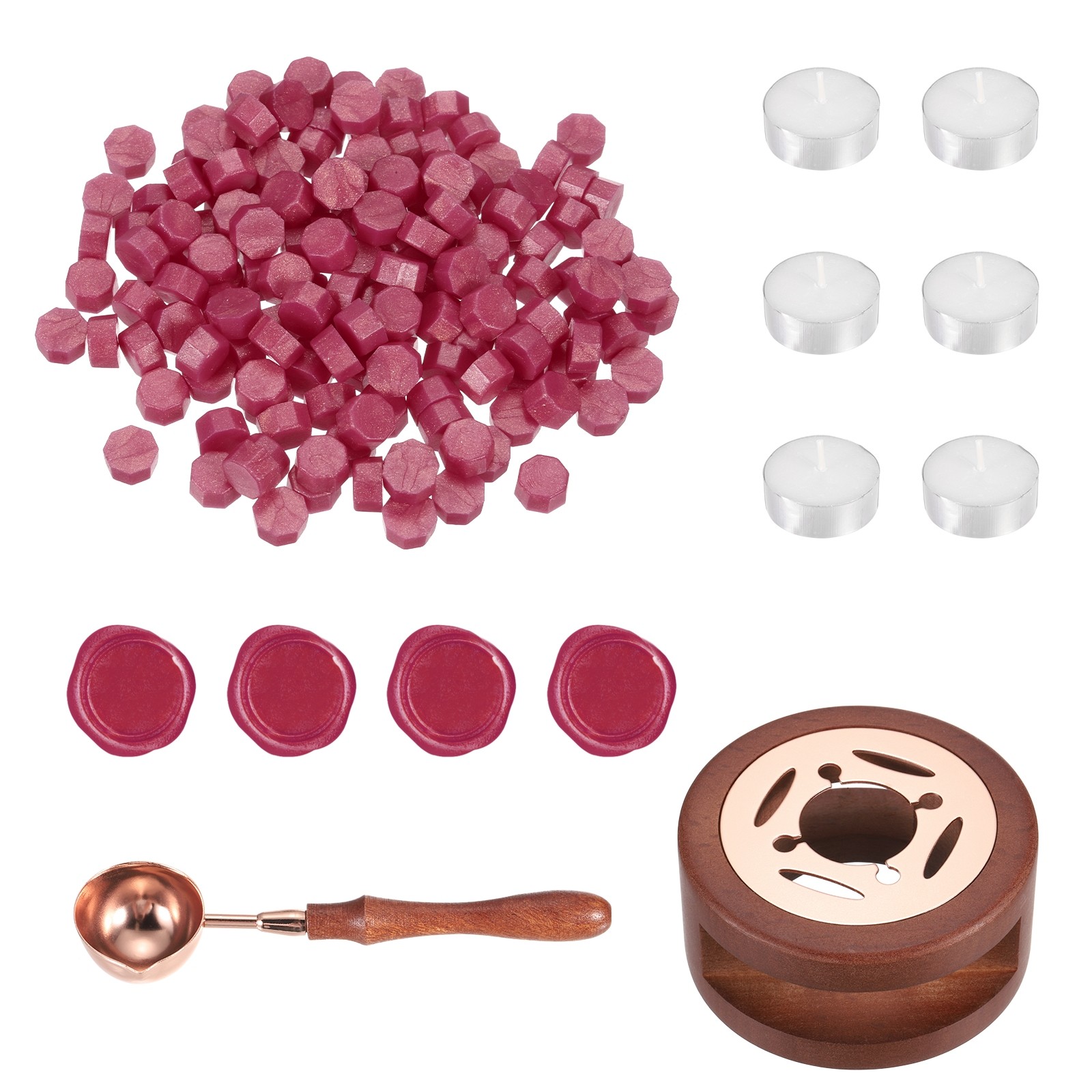 Wax Seal Kit, 150 Wax Beads, Candles, Golden Red