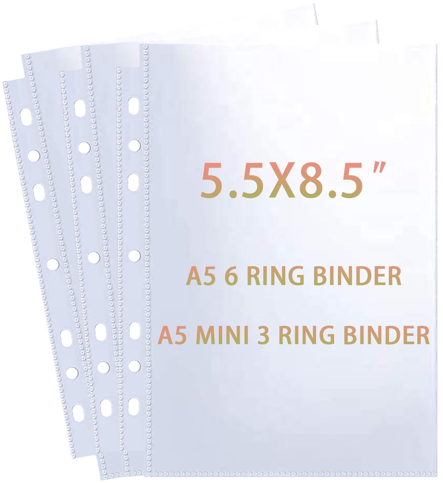 40 Pack 80 Pockets 5.5x8.5” Sheet Protector Sleeves for 6 40 