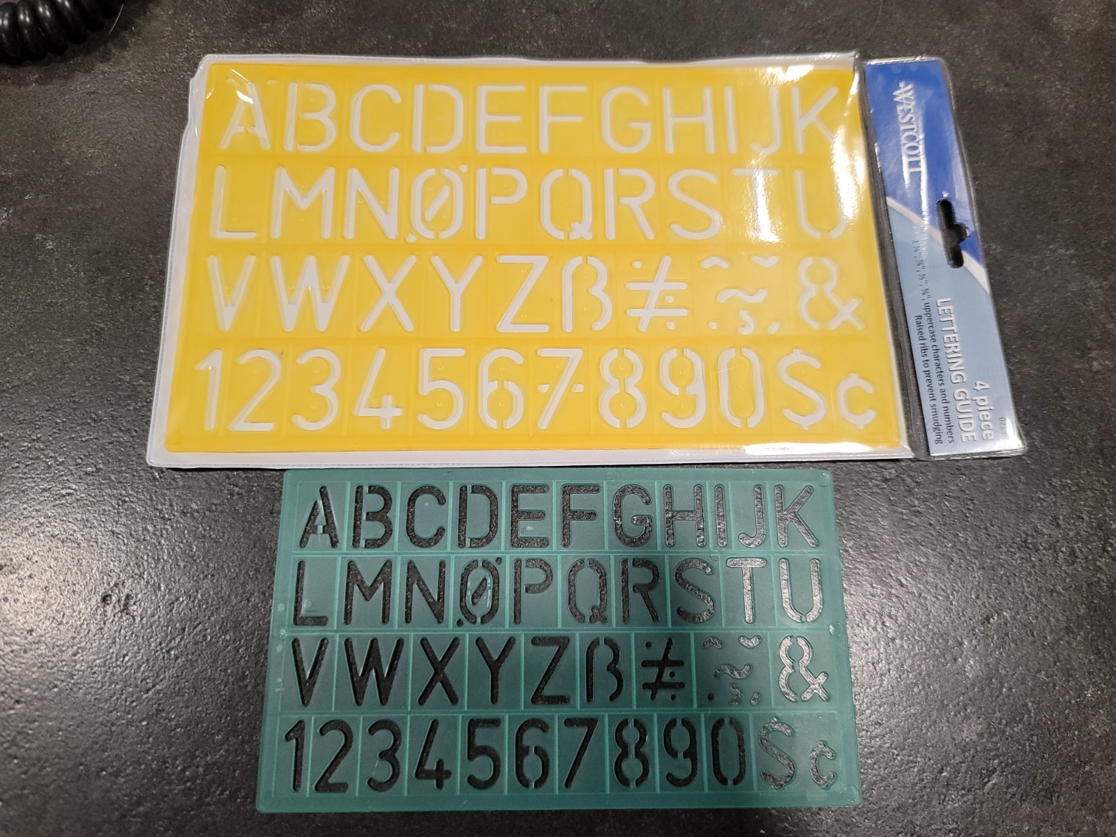 Westcott 2-Piece Lettering Guide 1 1/8" and 7/8"