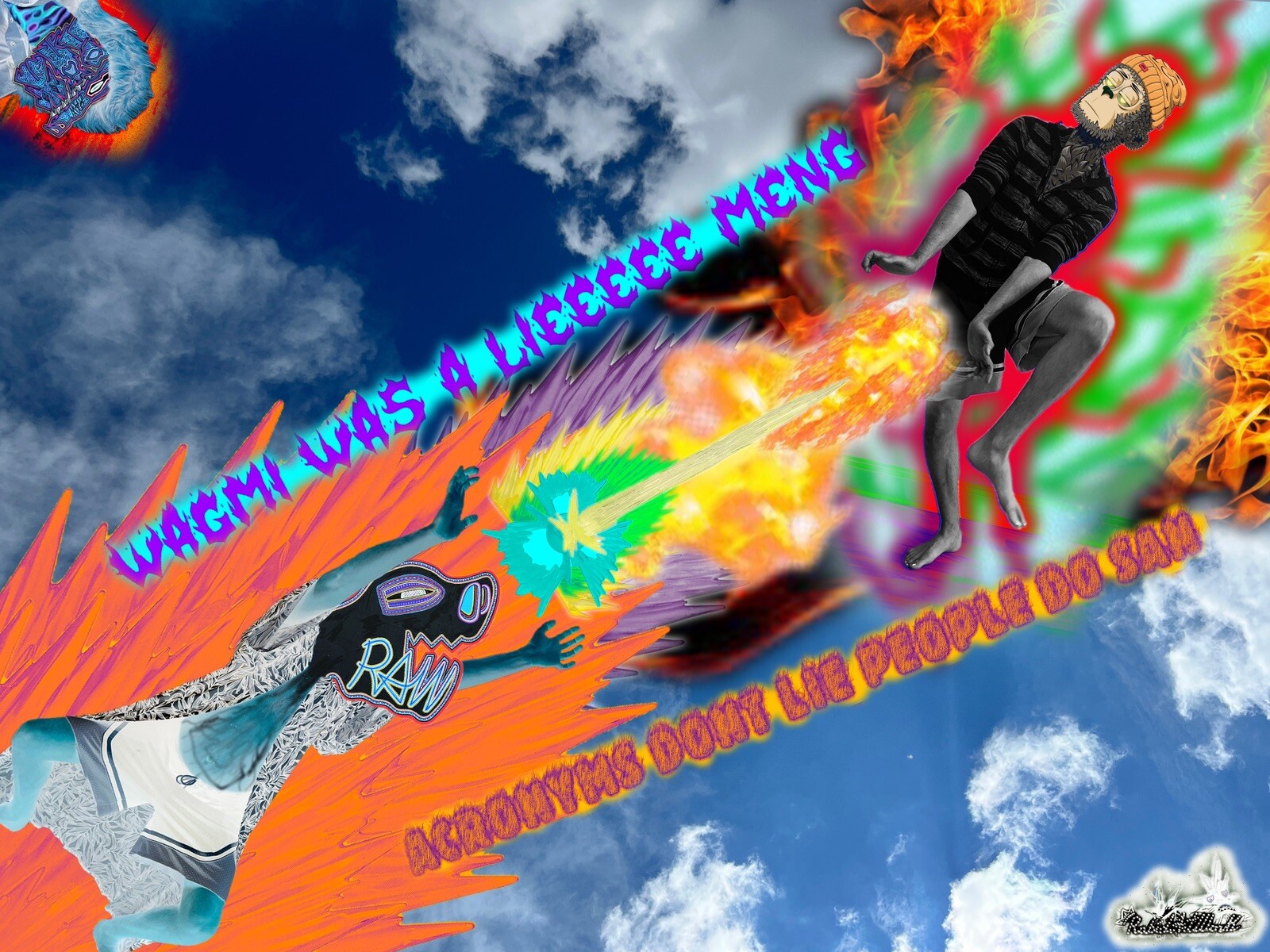 RAW HEADs #156 WAGMI 1of1 Digital Street Art Brut by RabidArtWork