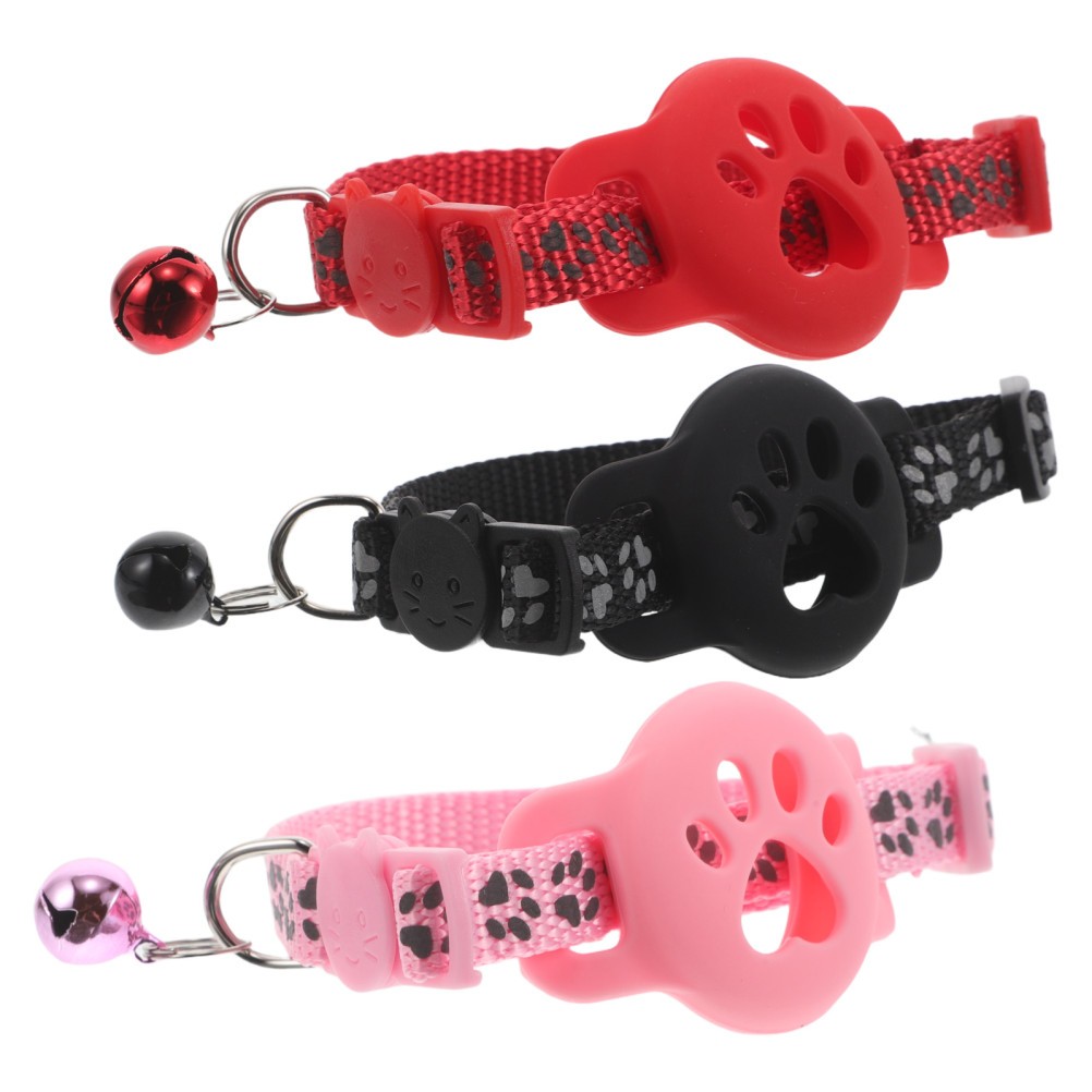  3PCS Kitten Tracker Collar Holder with Bell - Reflective Cat Safety Collar -