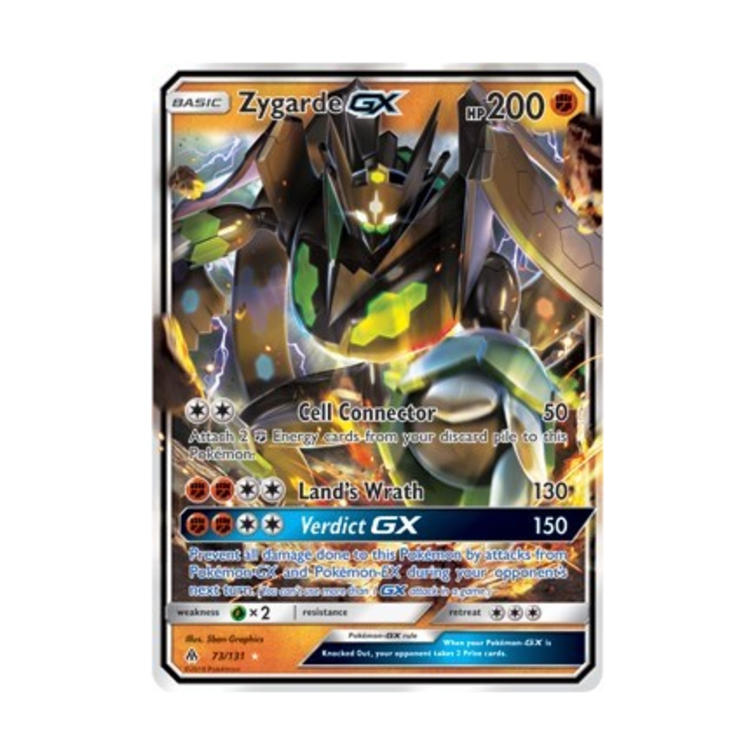 Pokemon Sun & Moon - Forbidden Light Zygarde GX (UR) #73 (Holo) NM