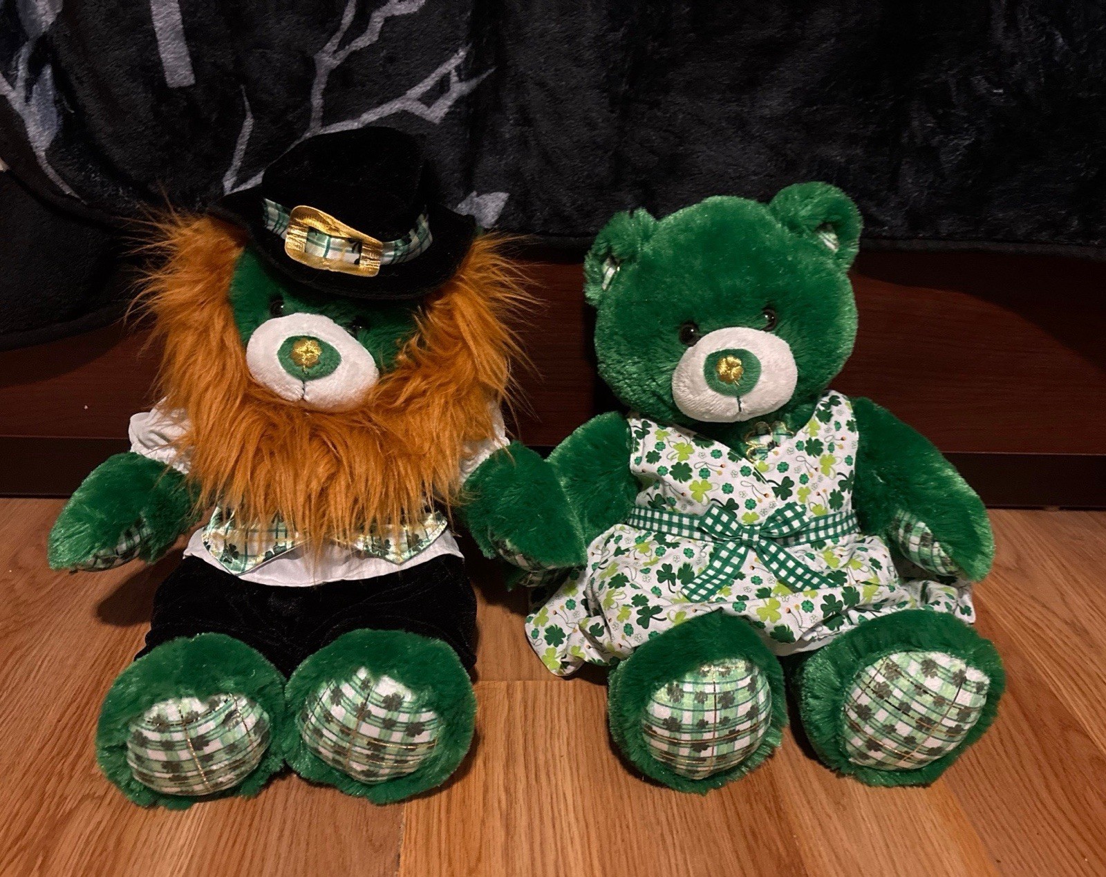 2 Build a Bear Irish Shamrock Clover Leprechaun Green Bear St Patricks Day plush