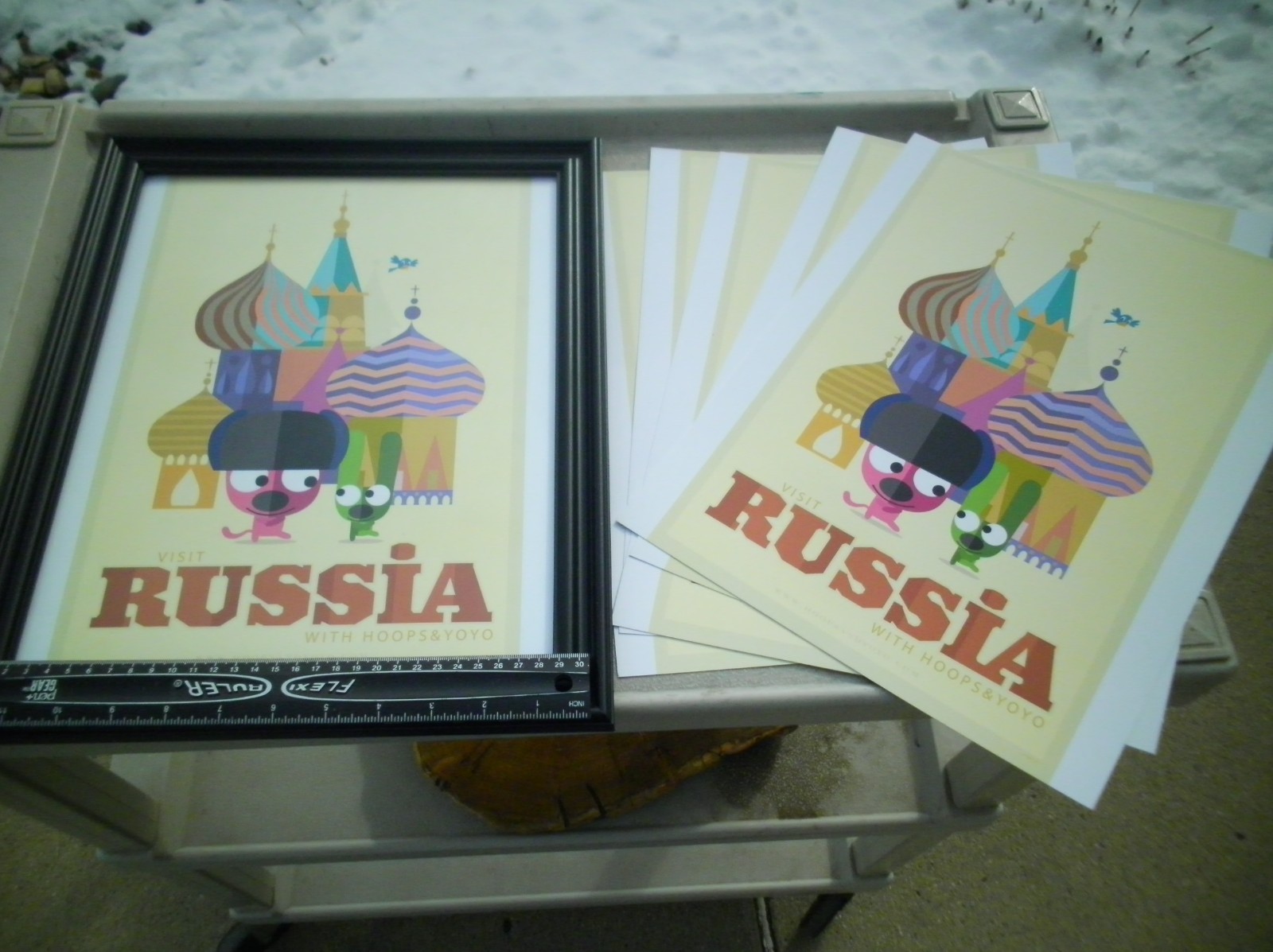 One Hoops & Yoyo " Fan Made Art " Russia Movie poster 14 x 11" - New