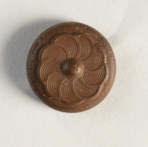 1851 Goodyear Hard Rubber Civil War Era Geometric Pinwheel Flower #2 Button R134