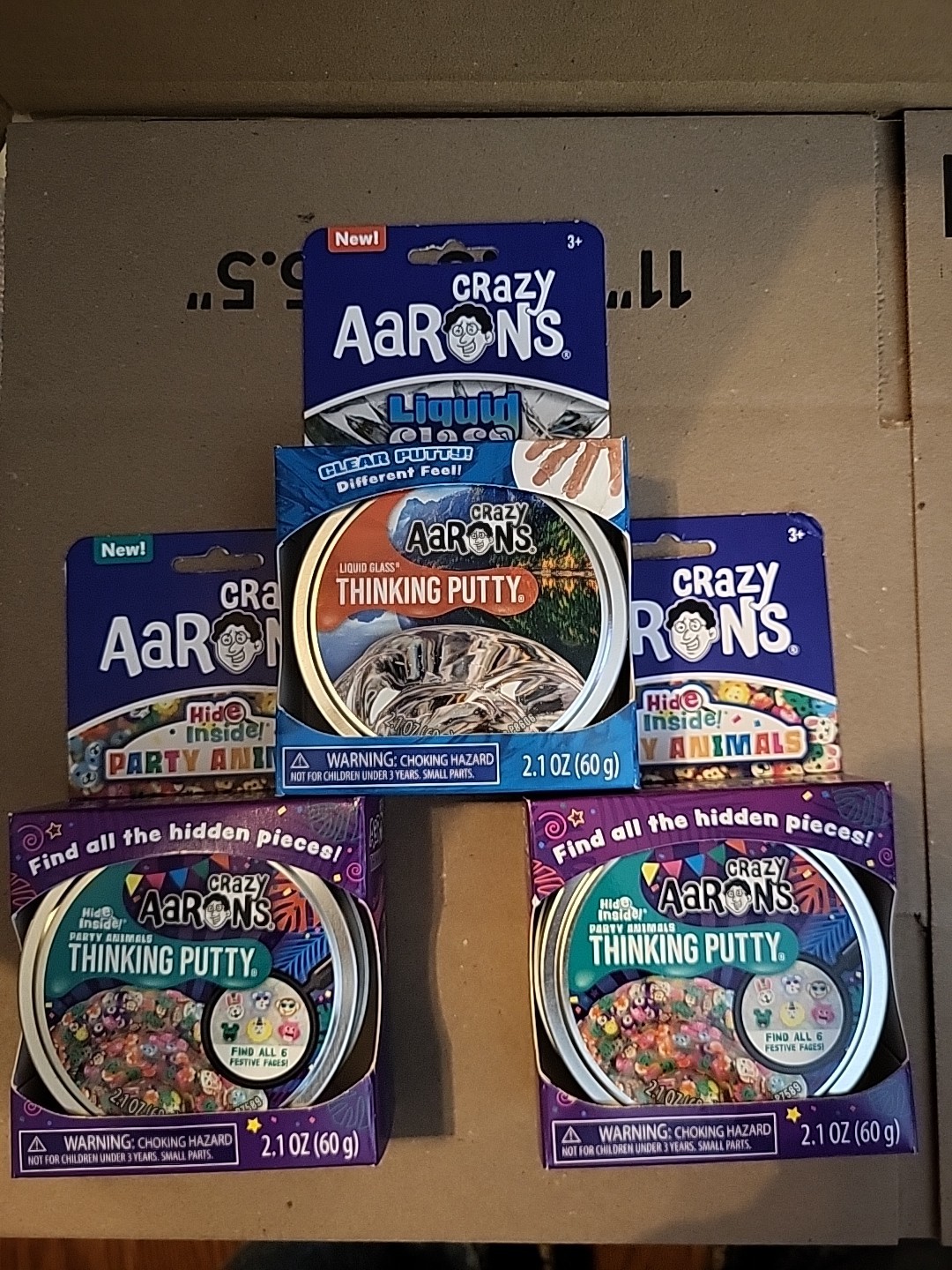 Aarons Crazy 3 Pk Hide Inside Party Animals And Liquid Glass Thinking Putty  New