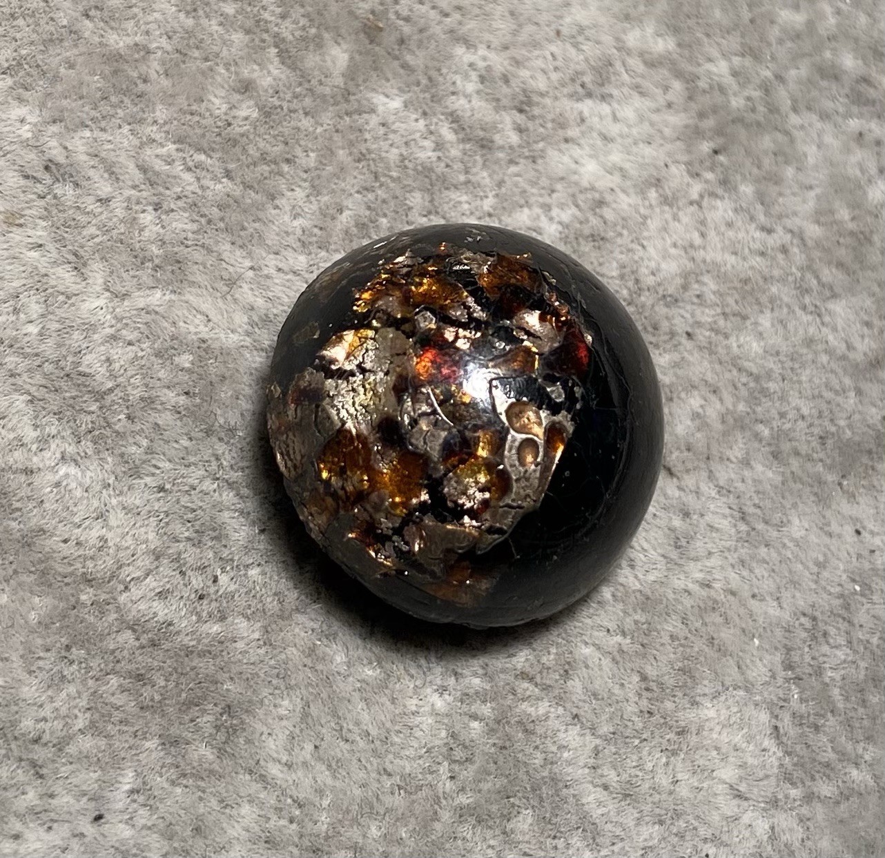 Antique Button Domed Leo Popper Glass 7/8”