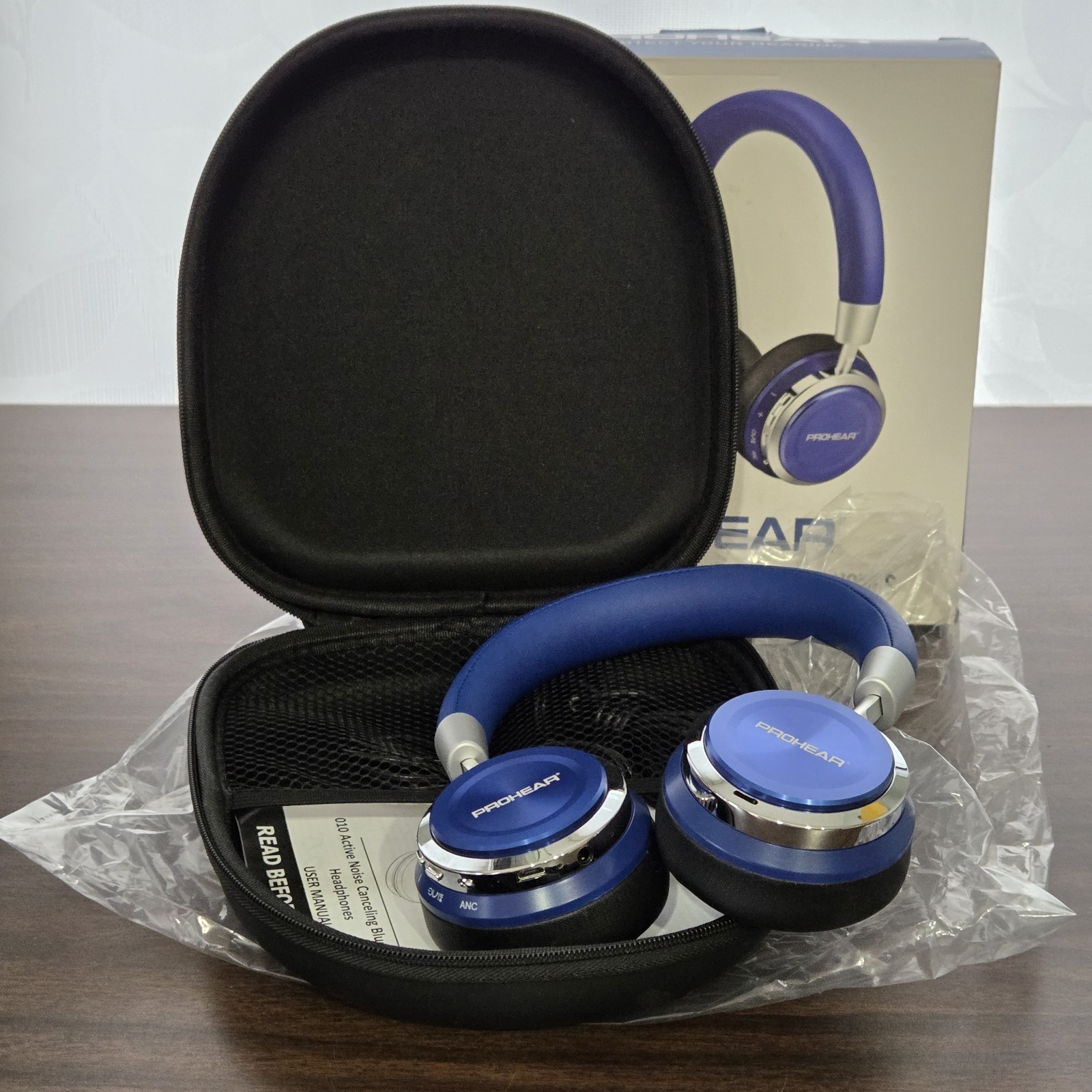 Prohear 010 Bluetooth Active Noise Cancelling Headphones with Safe 85dB 