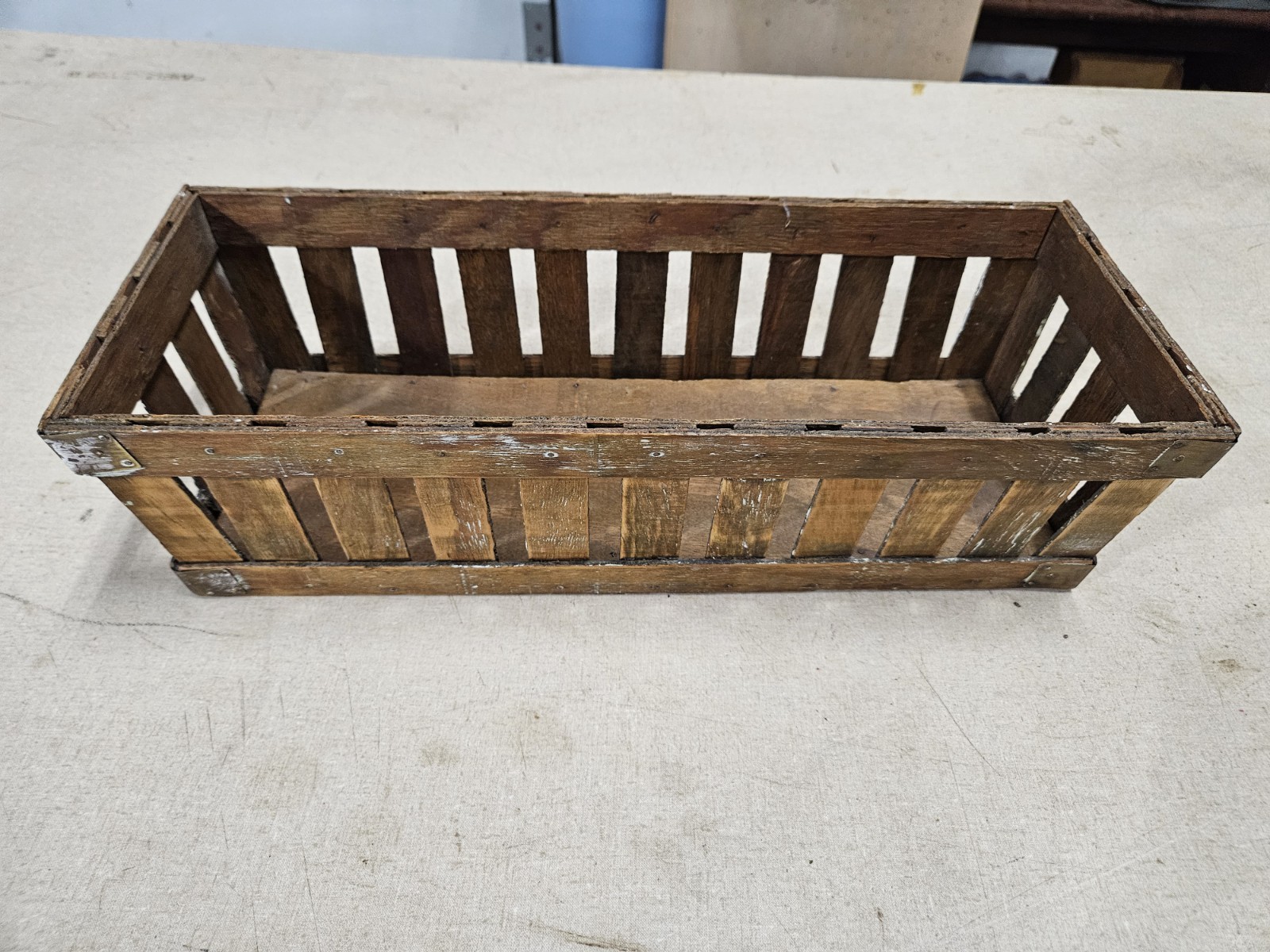 Vintage Berry Wooden Crate, Farm House Decor  19x8x5