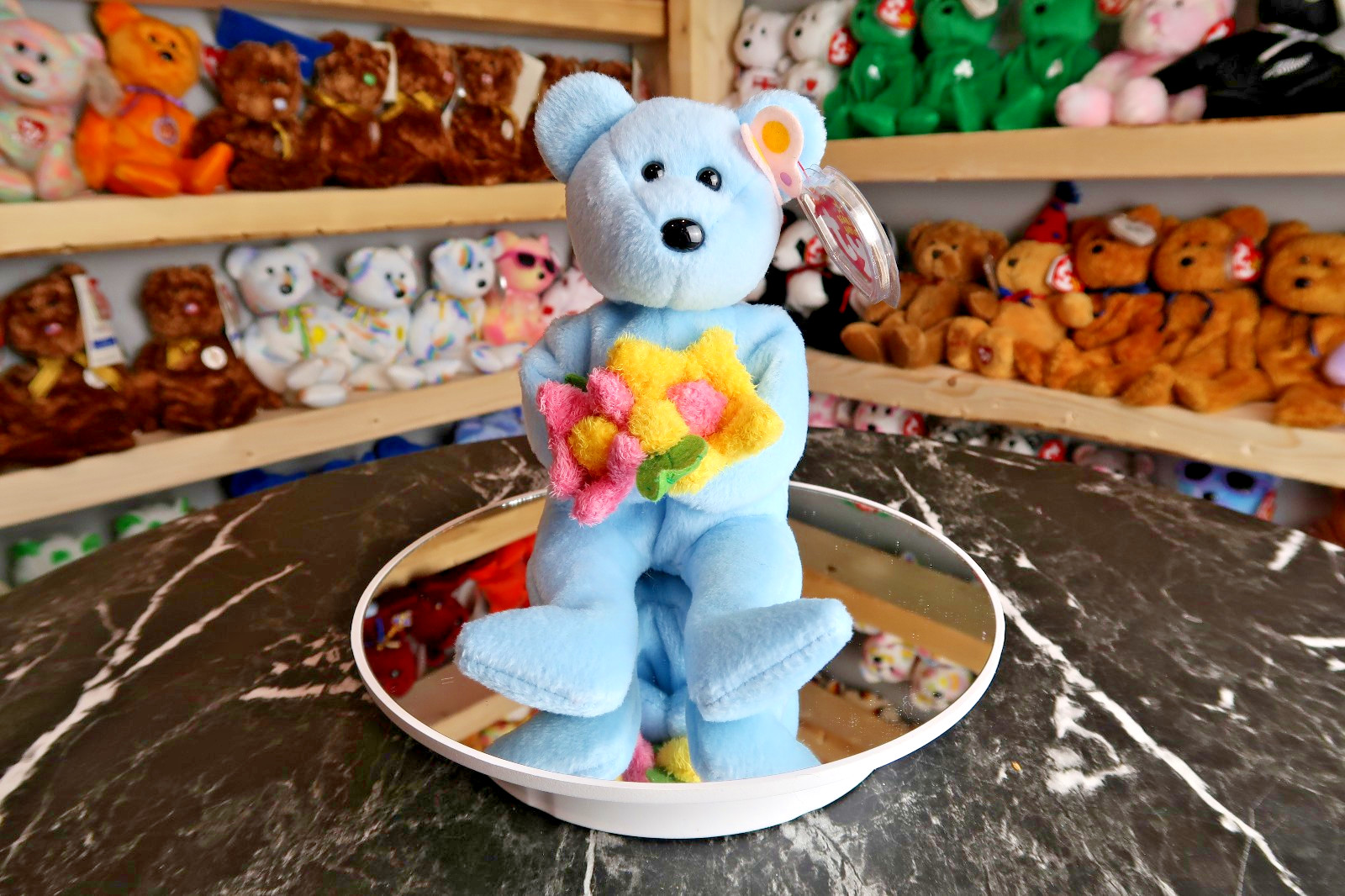 TY Beanie Baby - Bluebonnet the Bear | Tush Tag Wear | Vintage | Rare