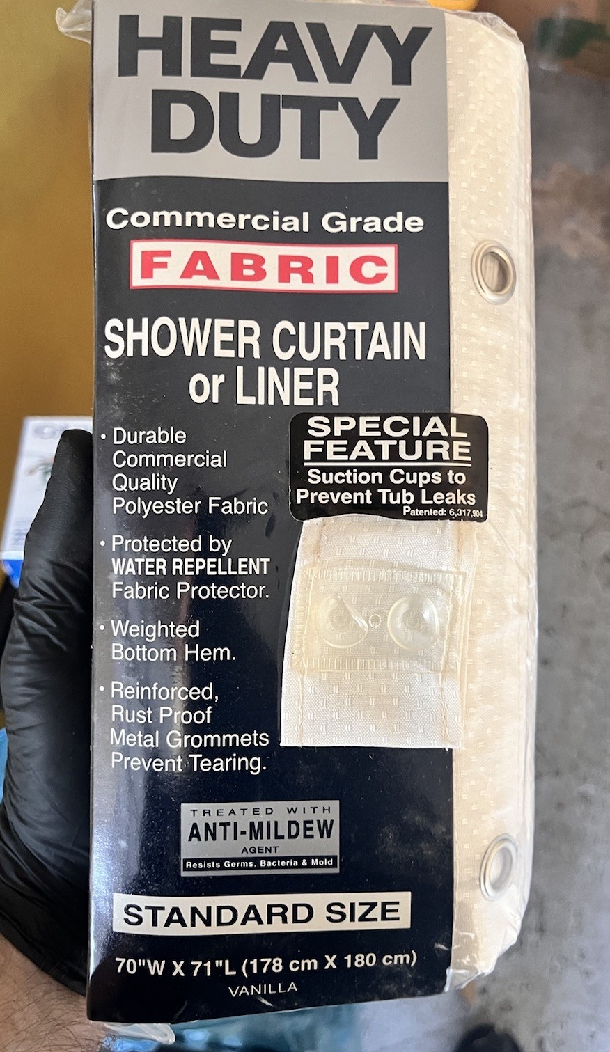 Shower Curtain Heavy Duty Commercial Grade Fabric Liner 70" W 71" L, Vanilla Col