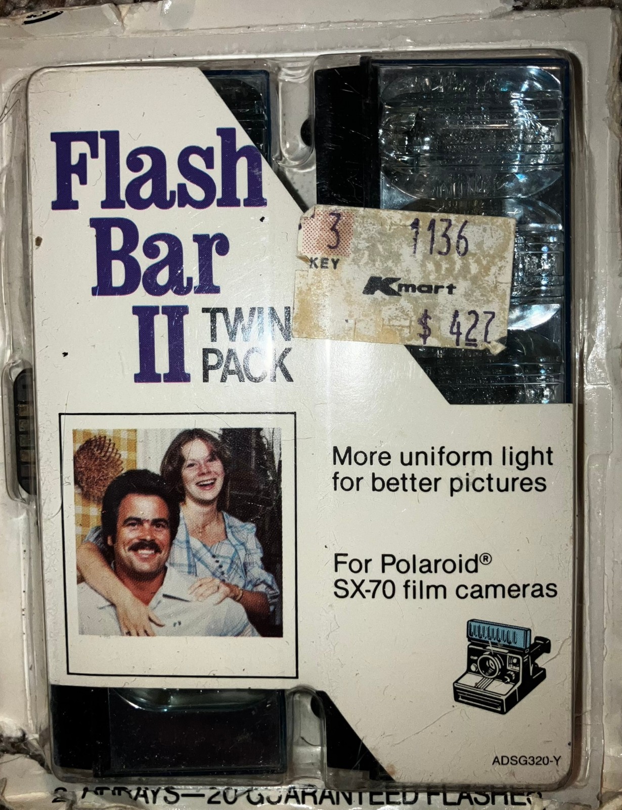 Vintage GE Flash Bar II Twin Pack One Left Polaroid SX-70 Film Cameras Flashes 