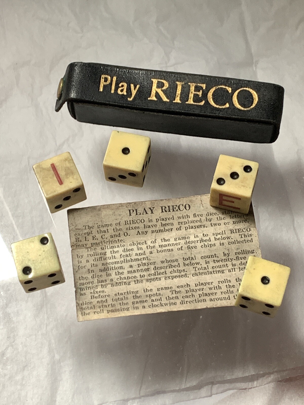 Vtg Railroad RIECO DICE GAME RAILWAY & INDUSTRIAL ENGINEERING CO GREENSBURG PA