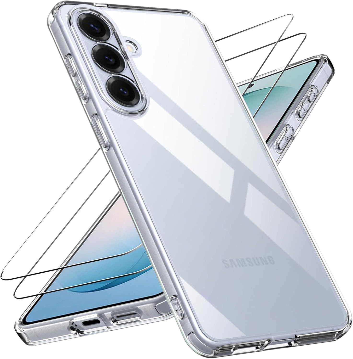 Clear Case for Samsung Galaxy S26 Plus w/ 2 Screen Protectors