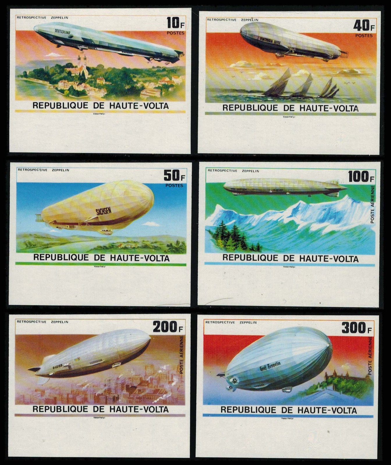 Burkina Faso Scott 395-397, C234-C236 Mint never hinged.