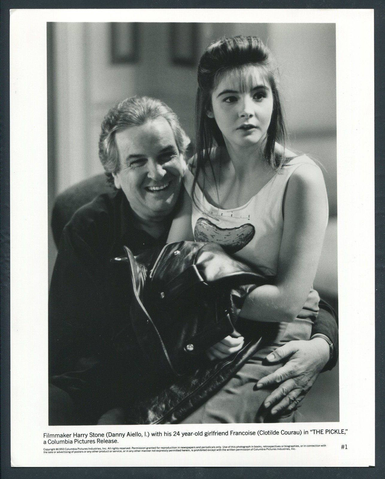 DANNY AIELLO CLOTILDE COUREAU in The Pickle '93 LEATHER JACKET