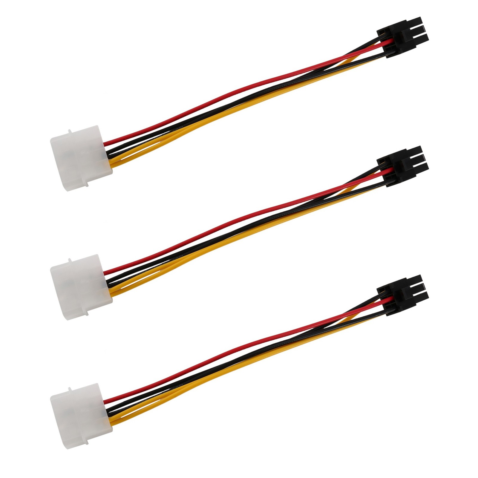 3X 4-Pin Male to 6-Pin Female Socket  Cable for PCIe PCI Express Adapter T5F6