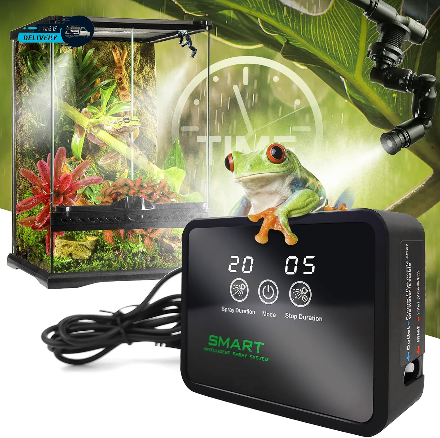 Reptile Fogger Automatic Reptile Mister Fogger for Terrarium Timed Terrariums 