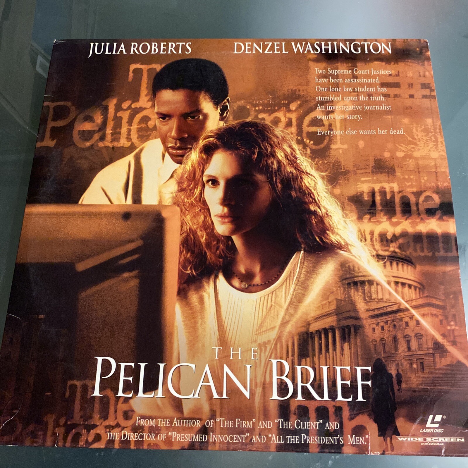 The Pelican Brief Laserdisc LD Denzel Washington Julia Roberts Wide 2-disc VG++