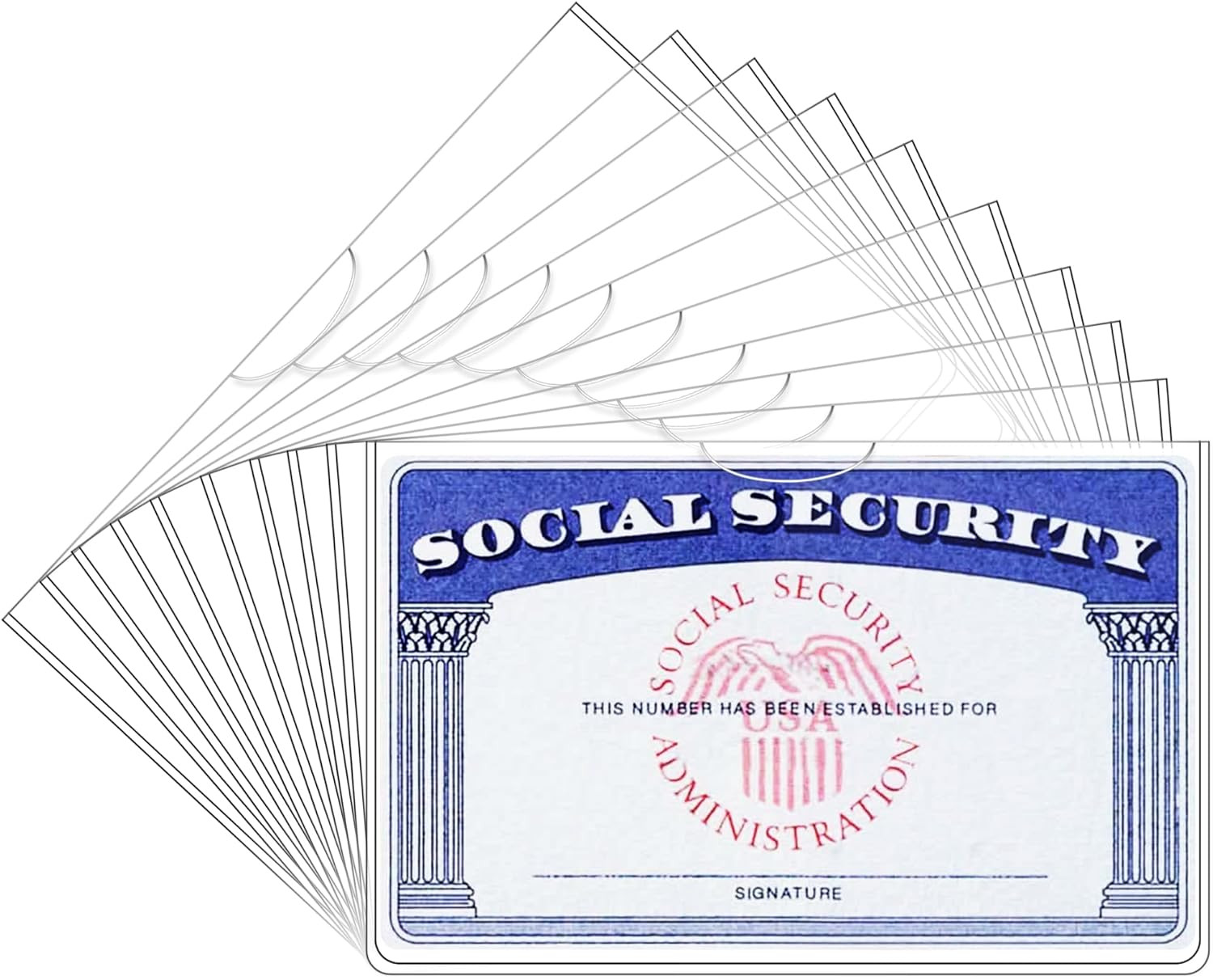 6 Pack Card Protector Social Security, Medicare, Credit & Driver'S License Sleev