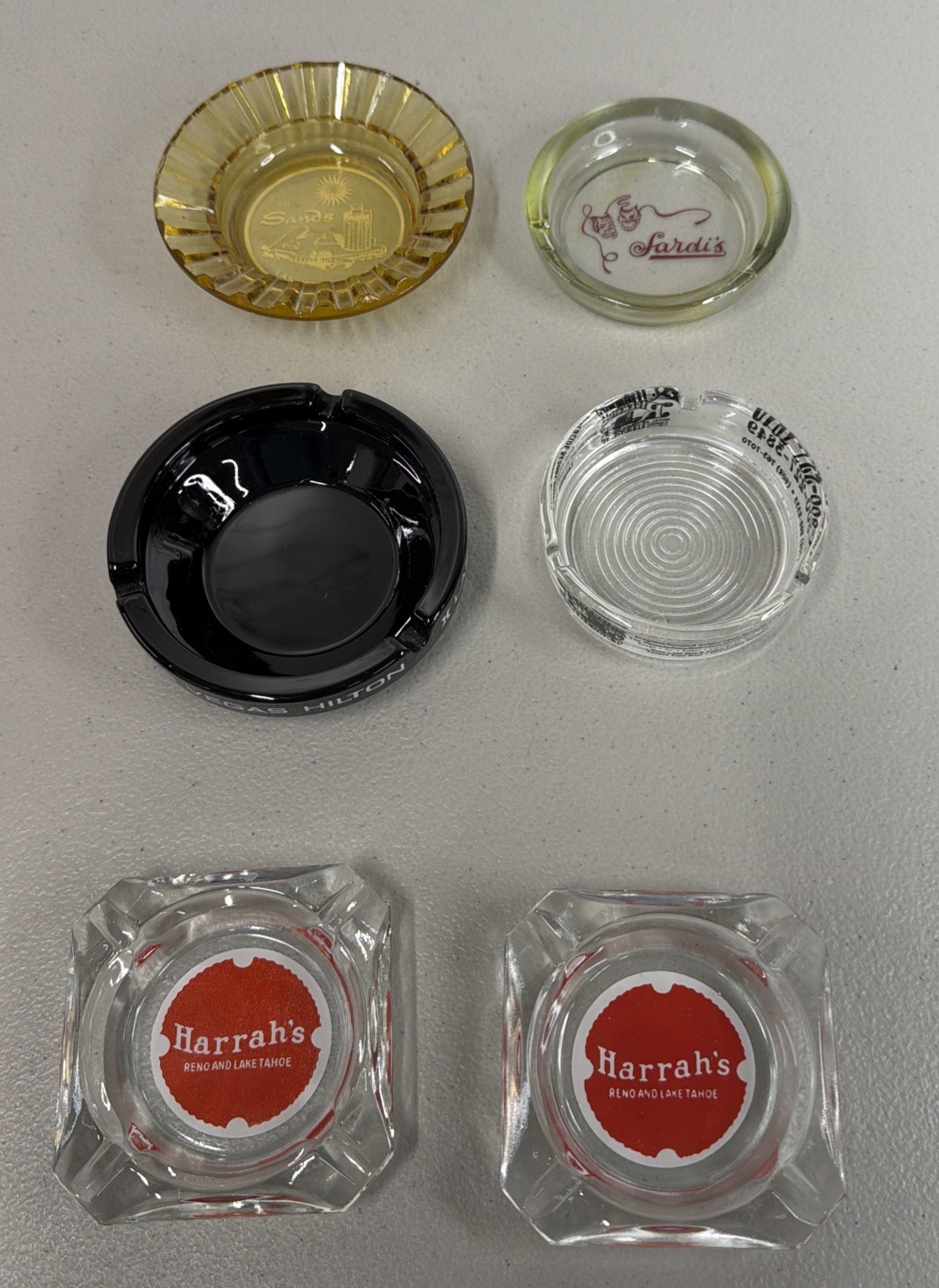 Lot of 6 Vintage Las Vegas & Reno Hotel Casino Logo Ashtrays
