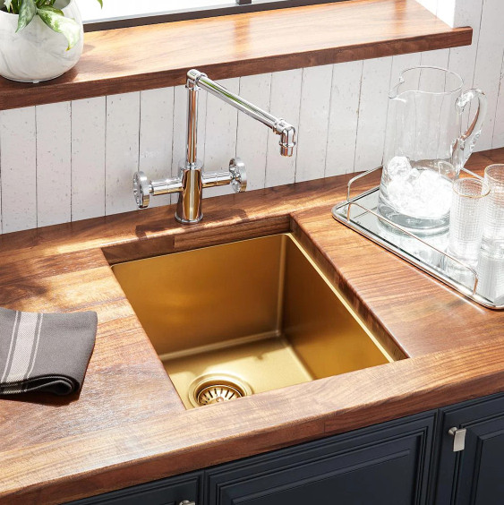 Signature Hardware Atlas 15" Undermount Single Basin Stainless Steel Sink