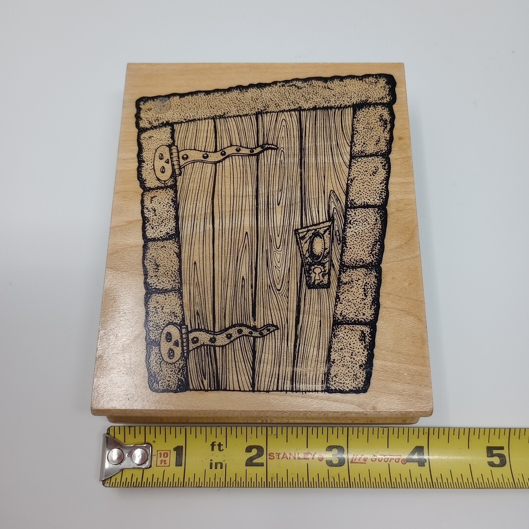Stampa Barbara Large Wood Door Stone Frame Vintage Wood Mounted Rubber Stamp