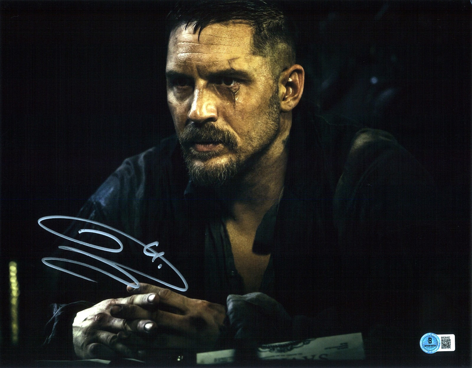 TOM HARDY SIGNED AUTOGRAPH TABOO 11X14 PHOTO BECKETT BAS