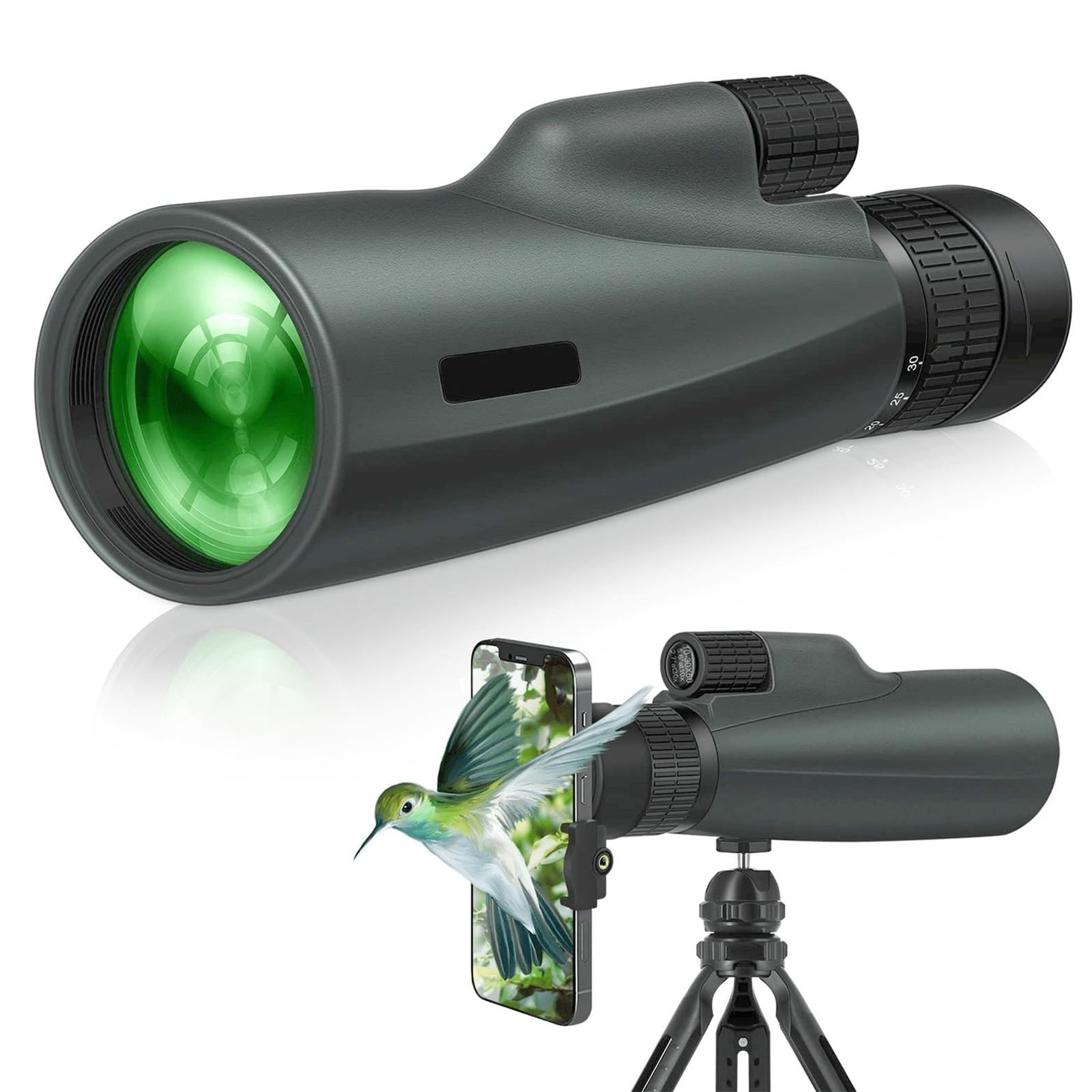 10-30x50 Zoom Monocular Telescope for Adults - High Power HD Monocular with T...