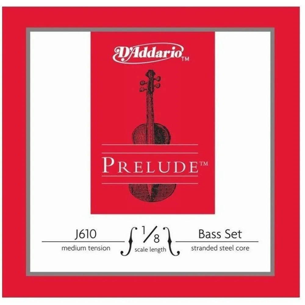 D'Addario Prelude Double Bass String Set 1/8 Scale, Medium Tension GDAE strings