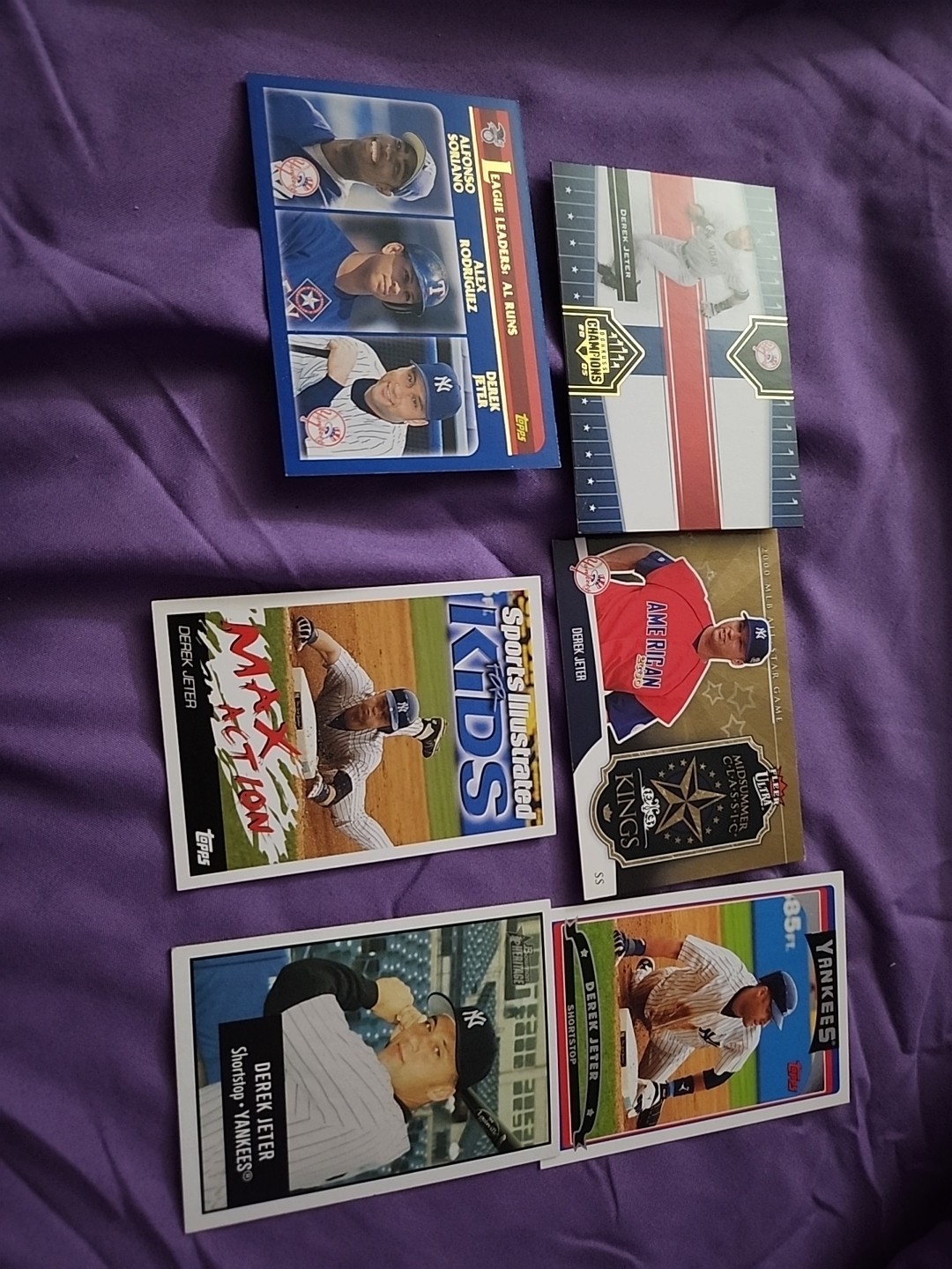 Derek Jeter Lot of 9 cards, Yankees Hall of Fame Near Mint. 