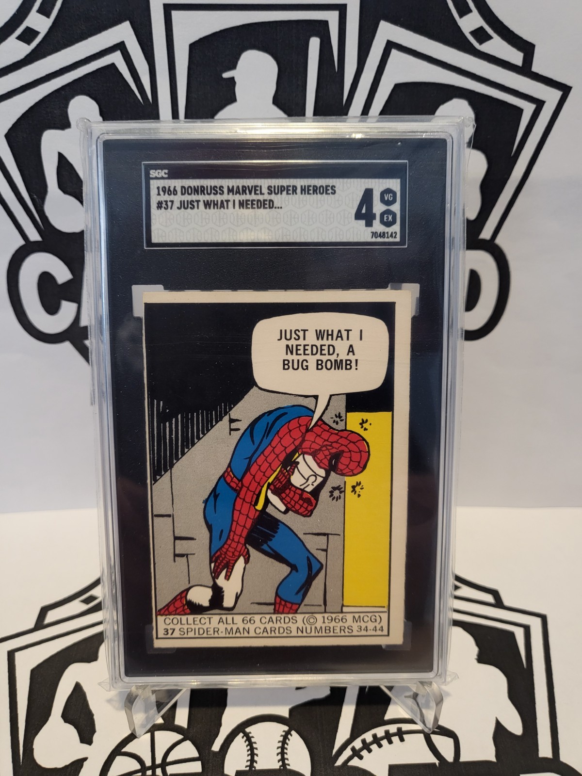 1966 DONRUSS MARVEL SUPER HEROES #37 SPIDER MAN RC SGC 4 ! BUG BOMB !