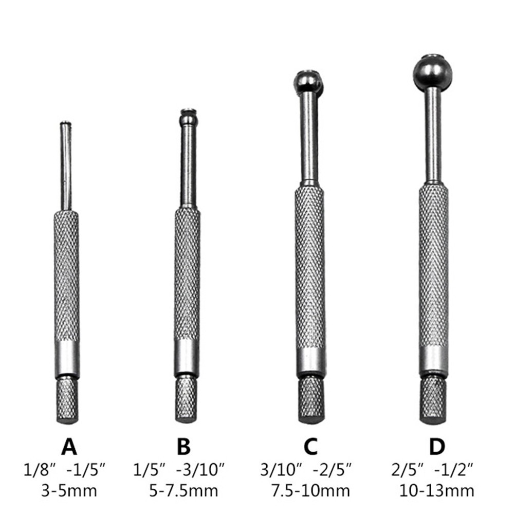 4 Pcs Small Bore Hole Gauge Set Hardened Telescoping Full Round Precision Gage