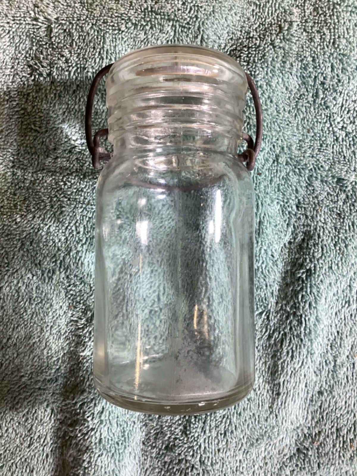 Decorative Canning Jar w/Glass Lid 5” Tall # 12-K-4 4A on Bottom
