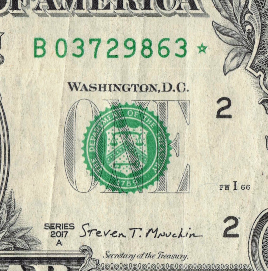 Series 2017A Star Note B New York 640K Sheet Run FW $1 Dollar Bill B08361610*