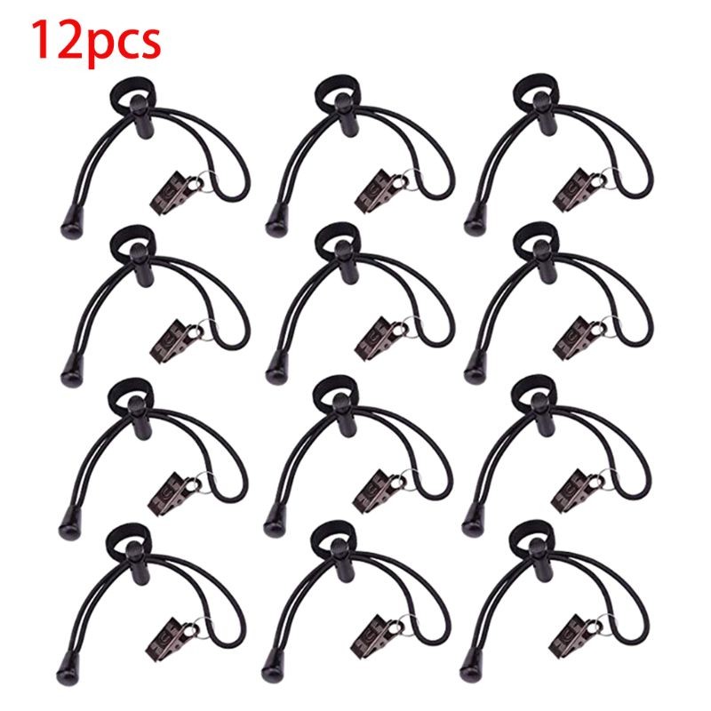12 Pcs/Pack Background Cloth Clamps Photography Backdrop Clips Elastic Cord