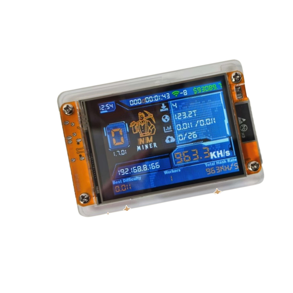 NMMiner 2.8 inch 1000K Hashrate BTC Solo LotteryCrypto Bitcoin Miner Solo Mini4L